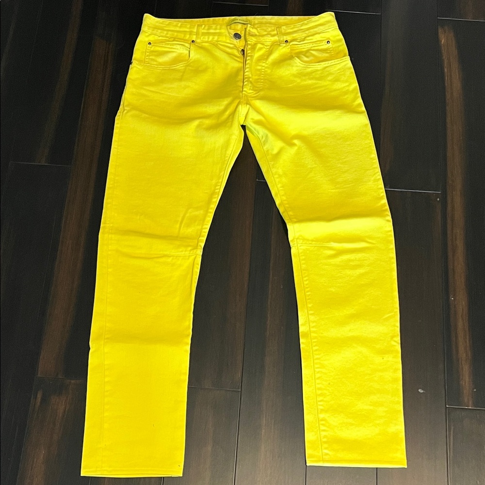 Pierre Balmain Bright Yellow Men's Straight Leg Jeans